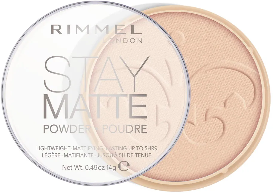 Pudra compacta Rimmel London Stay Matte 03 Peach Glow, 14 g