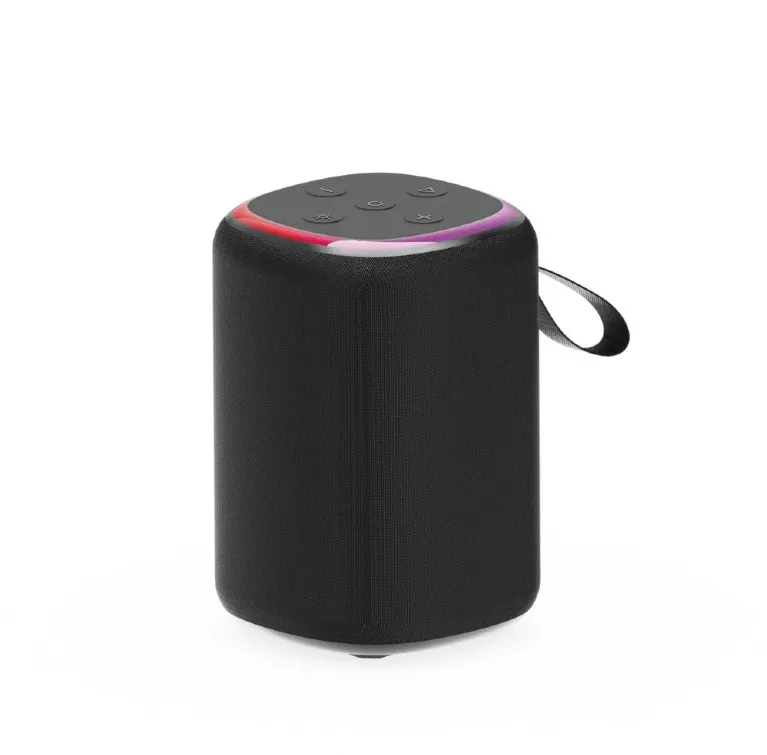 BOXE GEMBIRD portabile bluetooth, RMS: 5W, baterie 800mAh, microSD, FM-radio, LED light, BT v5.3, 76x76x115mm, 350 grame, black, "SPK-BT-LED-08S" (timbru verde 0.03 lei)