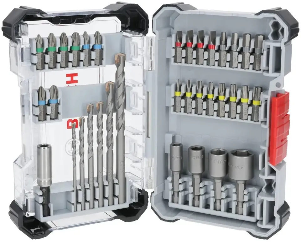 Set de biti de insurubare Extra Hard si set de burghie HSS pentru metal 2607017726, cutie de depozitare, 35 bucati