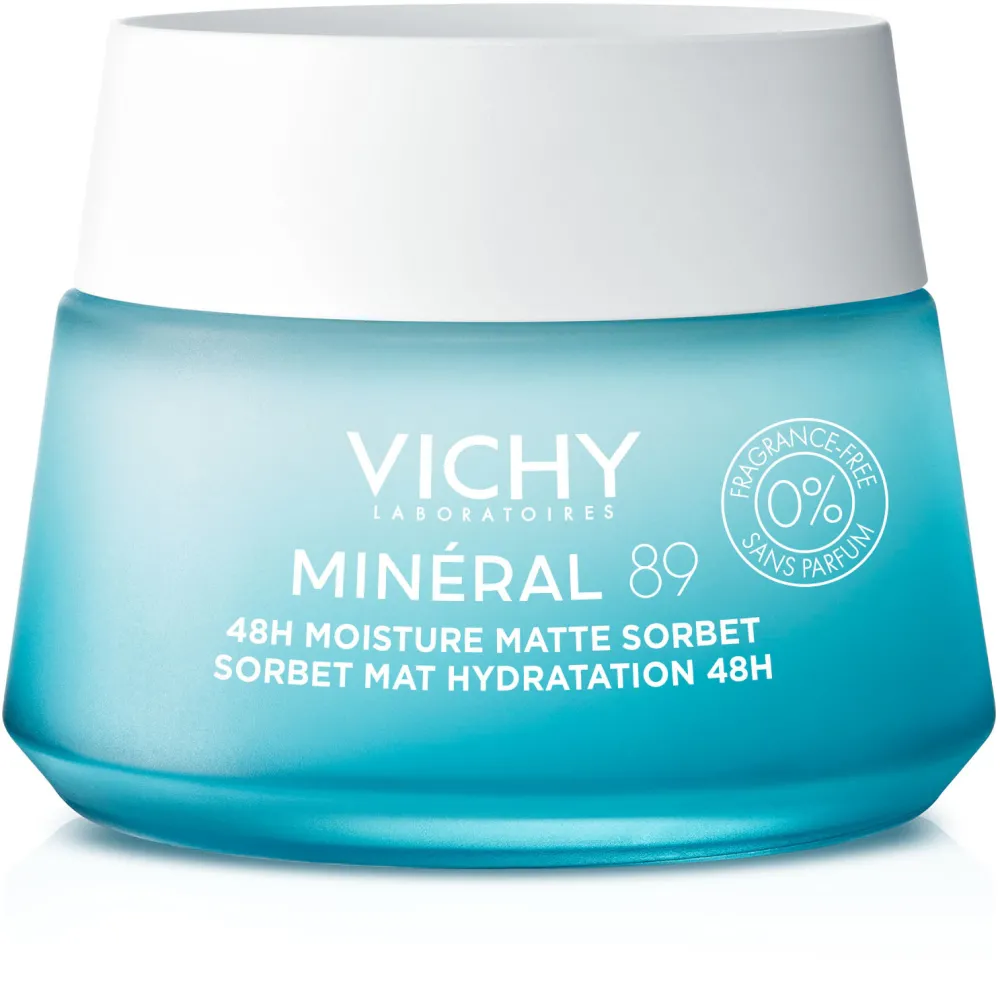 Crema cu efect de hidratare si matifiere a tenului, fara parfum Mineral 89 Sorbet Vichy non grasa 48 H, 50 ml