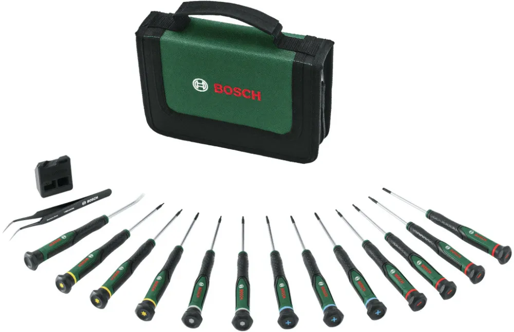 Set 15 surubelnite precizie Bosch 1600A039J4, geanta textila