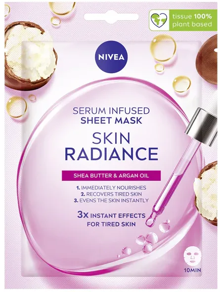 Masca servetel NIVEA Natural Radiance cu triplu efect, 1 buc
