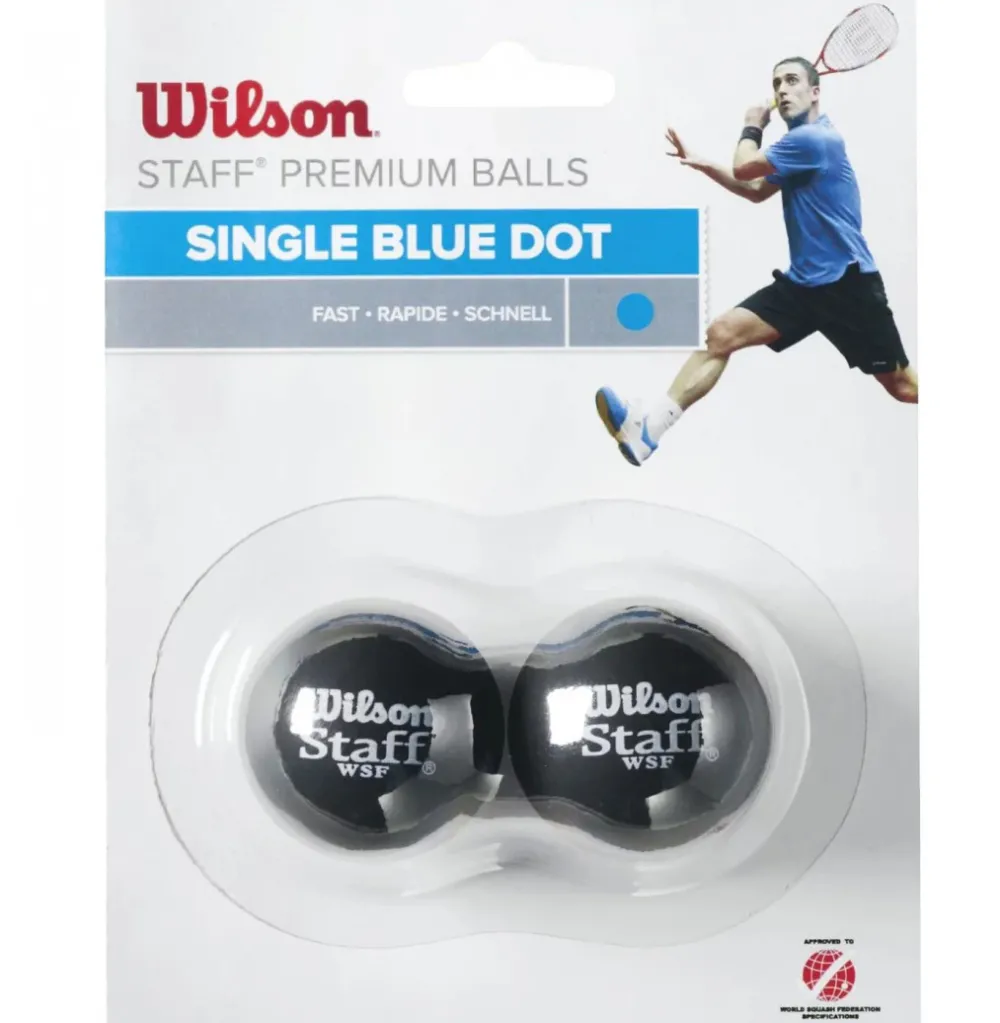 Set 2 mingi de squash Wilson, albastru