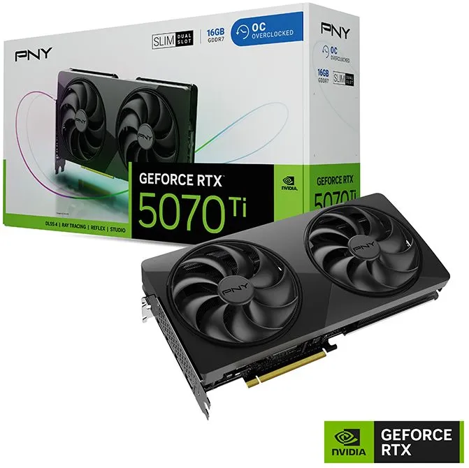 PNY RTX5070 Ti SLIM OC DUAL FAN 16GB GDDR7 3xDP,1xHDMI