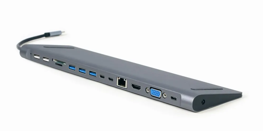 gembird USB Typ-C 9-in-1 Kombi Adapter spacegrau