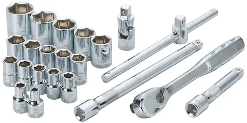 Set chei tubulare cu 22 piese DeWALT DWMT19241-1, tehnologie DirectTorque pentru rezistenta la uzura, crom rezistent la coroziune, 8-32 mm, clichet 72 dinti pentru spatii inguste, marcaje gravate pentru identificare rapida, ideal pt. mecanica auto