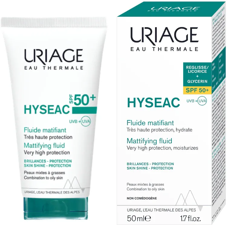 Fluid matifiant Uriage Hyseac SPF 50+, 50 ml