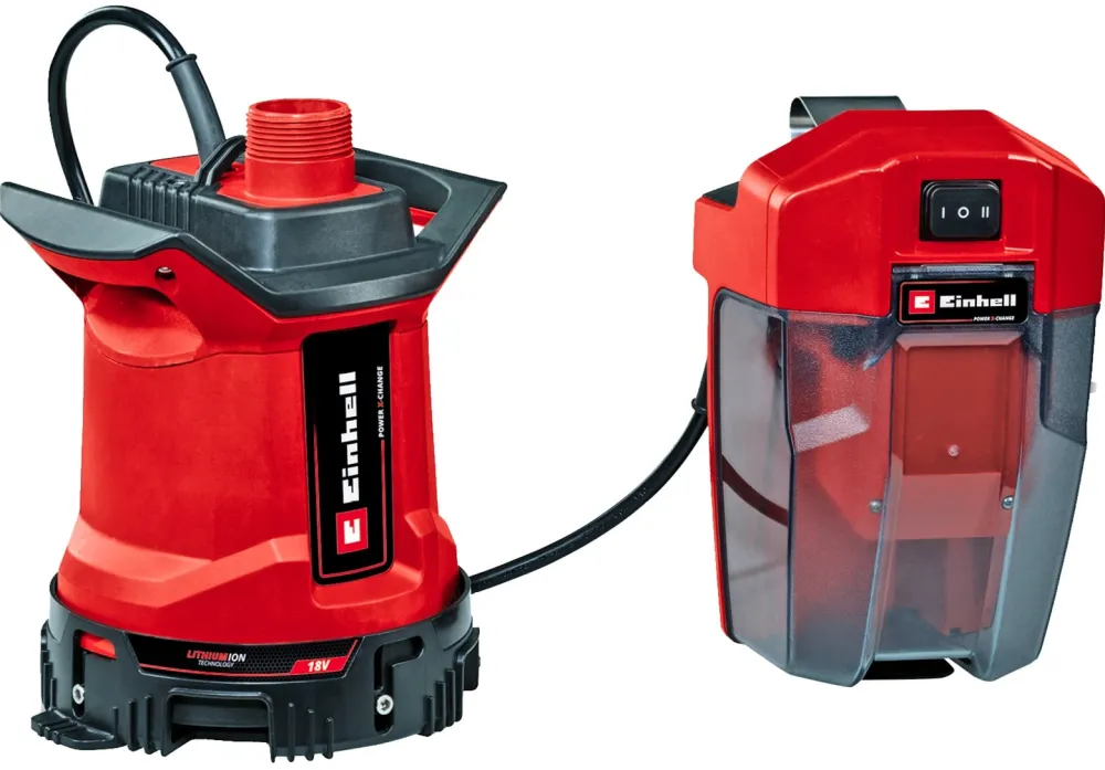 Pompa de apa murdara pe acumulator Einhell Expert GE-DP 18/25 LL Li-Solo Power X-Change, 18 V, debit de 7.000 l/h, aspiratie plata, inaltime de refulare de 5 m, mod ECO si BOOST, fara acumulator/incarcator