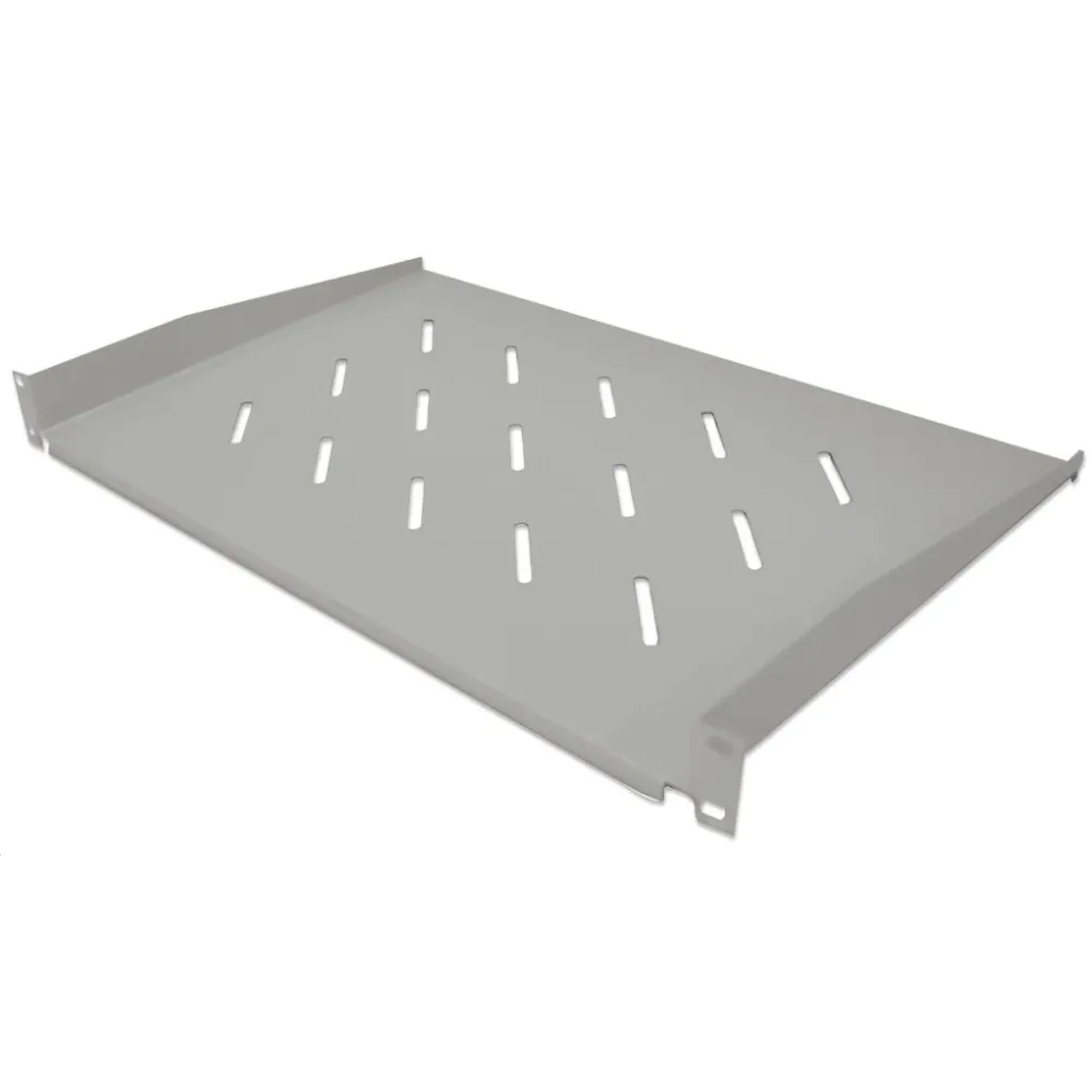 INTELLINET 19" Fachboden 350mm Frontmont. 1HE perforiert gra