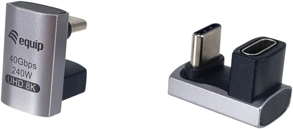 Equip Adapter USB-C->USB-C 180°          40Gbps PD 240W 2Stk