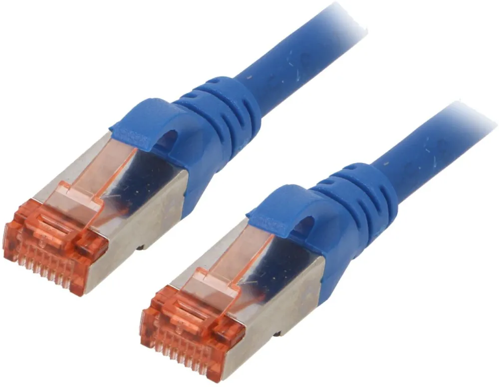 DIGITUS Patchkabel Cat6 S/FTP 2xRJ45 1.0m blau Hebelschutz Polybeutel