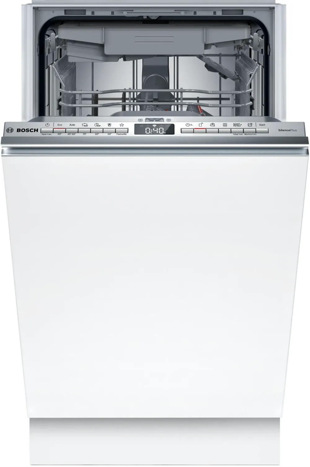 Masina de spalat vase incorporabila Bosch SPV4EMX17E, 10 seturi, 6 programe, EfficientDry, Home Connect, InfoLight, DosageAssist, Hygiene Plus, EcoSilence Drive, Clasa B, 45 cm.