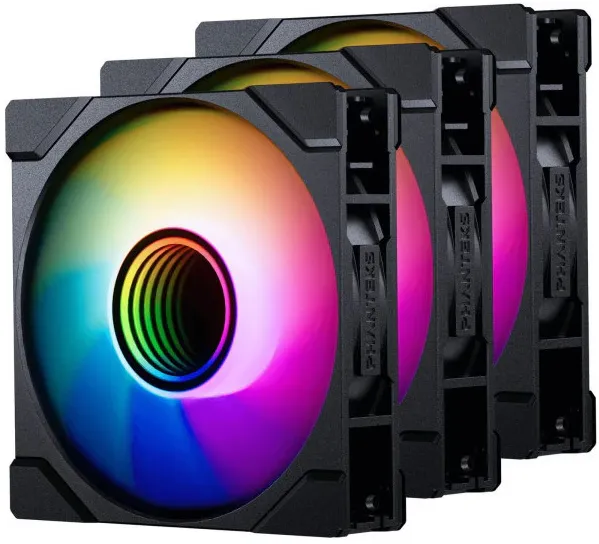 PHANTEKS M25 Gen2 PWM D-RGB Lüfter, 3er-Pack - Reverse Blade, 120mm, schwarz