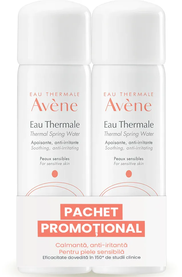Pachet 2 x Apa termala Avene pentru ten sensibil, 50 ml