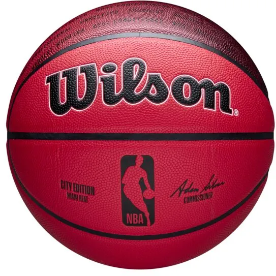 Minge baschet NBA City Edition Miami Heat, Wilson, Marimea 7, Rosu/Negru/Alb