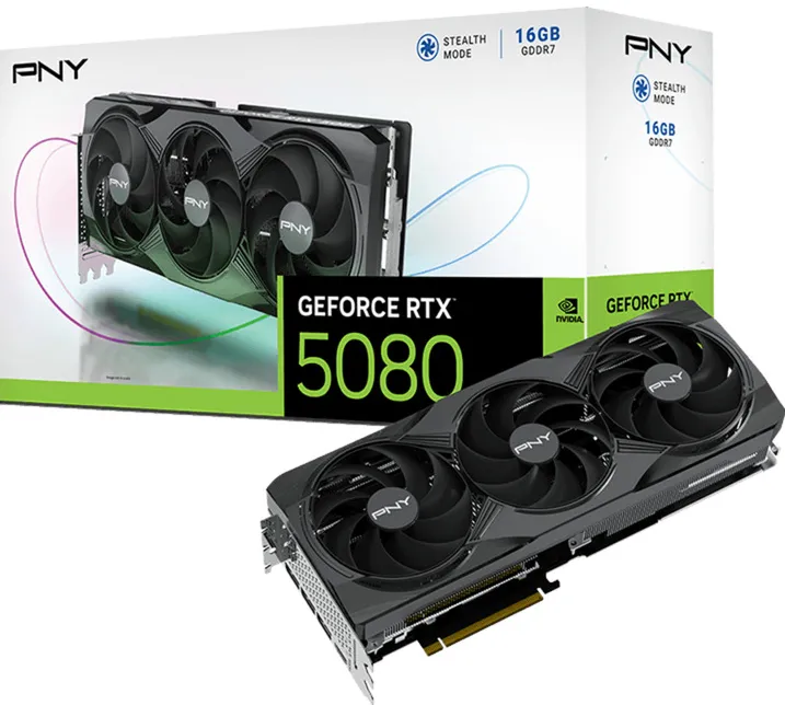 PNY RTX5080 Triple Fan 16GB GDDR7 3xDP,1xHDMI