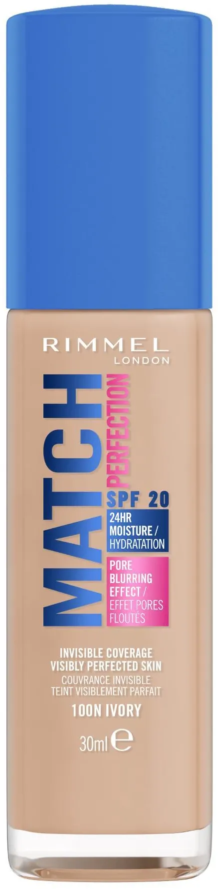 Fond De Ten Lichid Rimmel Match Perfection 100N Ivory, 30 Ml