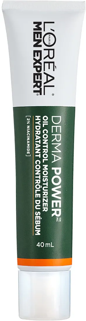 Crema hidratanta pentru tenul gras L'Oréal Paris Men Expert Derma Control cu SPF 30 pentru bărbați, 2% Niacinamida, reduce sebumul, 40 ml