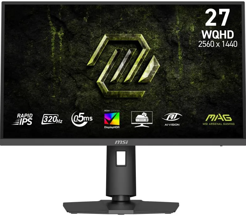 Monitor MSI MAG 274QPF X32, 27", Rapid IPS, WQHD, 2560x1440, HDMI, DisplayPort, Adaptive-Sync, Pivot, 320Hz 0.5ms, Negru