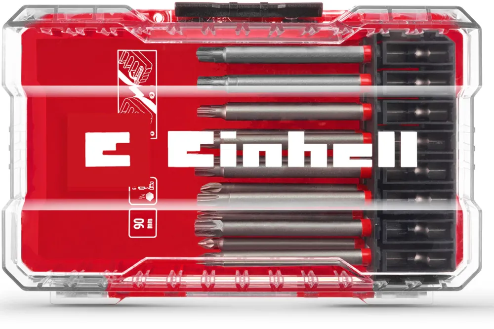 Set 16 biti Einhell M-CASE 49118973, 90 mm, cutie de depozitare