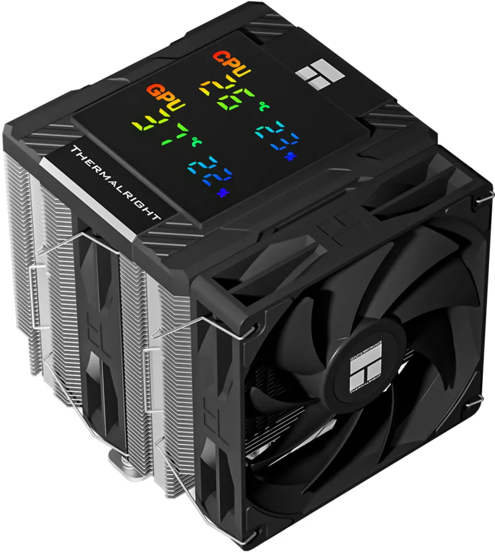 Cooler THERMALRIGHT "Peerless Assassin 120 Digital Black" skt. Intel si AMD, racire cu aer, vent. 2 x 120mm (TL-C12C-X28 V2), 1850 rpm, 6 heatpipes, inaltime 162mm