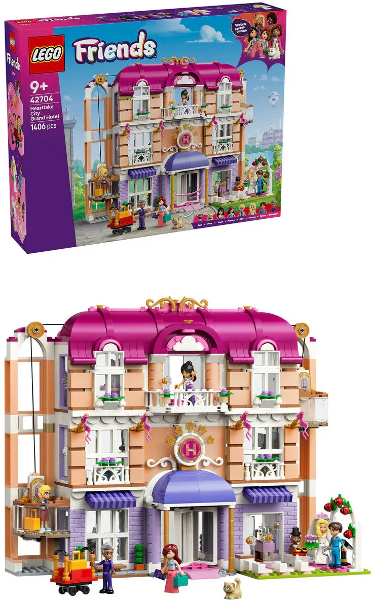 Set de constructie LEGO Friends Grand Hotel din orasul Heartlake 42704, 1406 piese