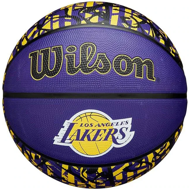 Minge baschet NBA City Collector Los Angeles Lakers, Wilson, Marimea 7, Mov/Auriu