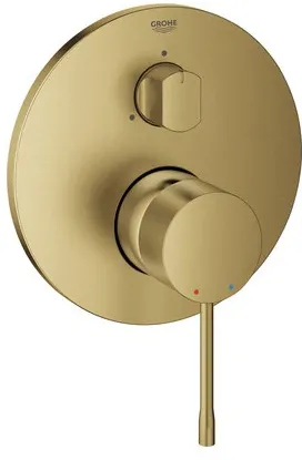 Baterie dus Grohe, Essence New OHM trim 3-way, monocomanda, diverter, 3 iesiri,cartus ceramic, necesita corp instalare, brushed cool sunrise, auriu mat