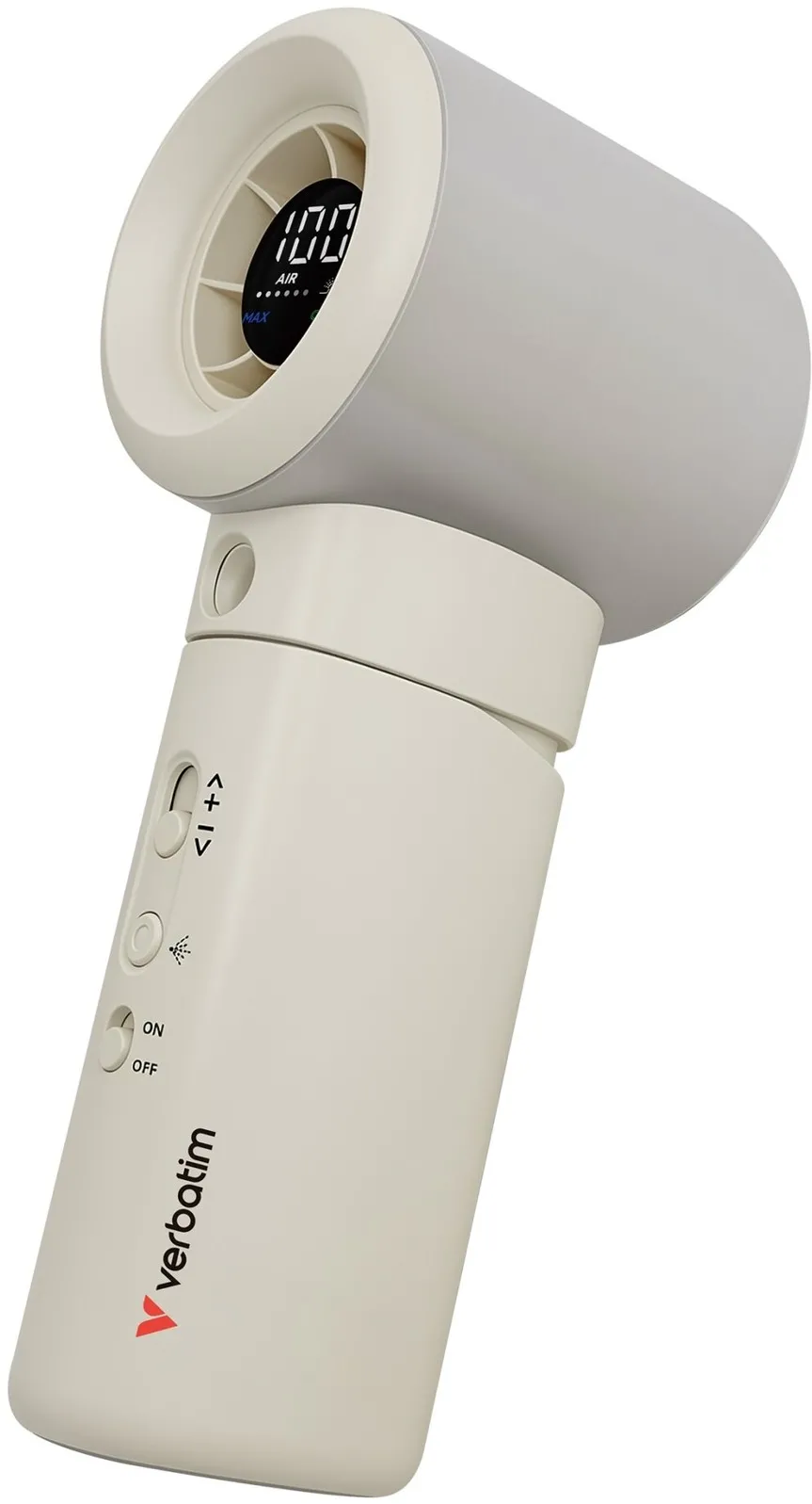 Ventilator portabil Aqua Breeze W/S VerbatimWhite/Silver, 3000mAh, 16000rpm, LED Display