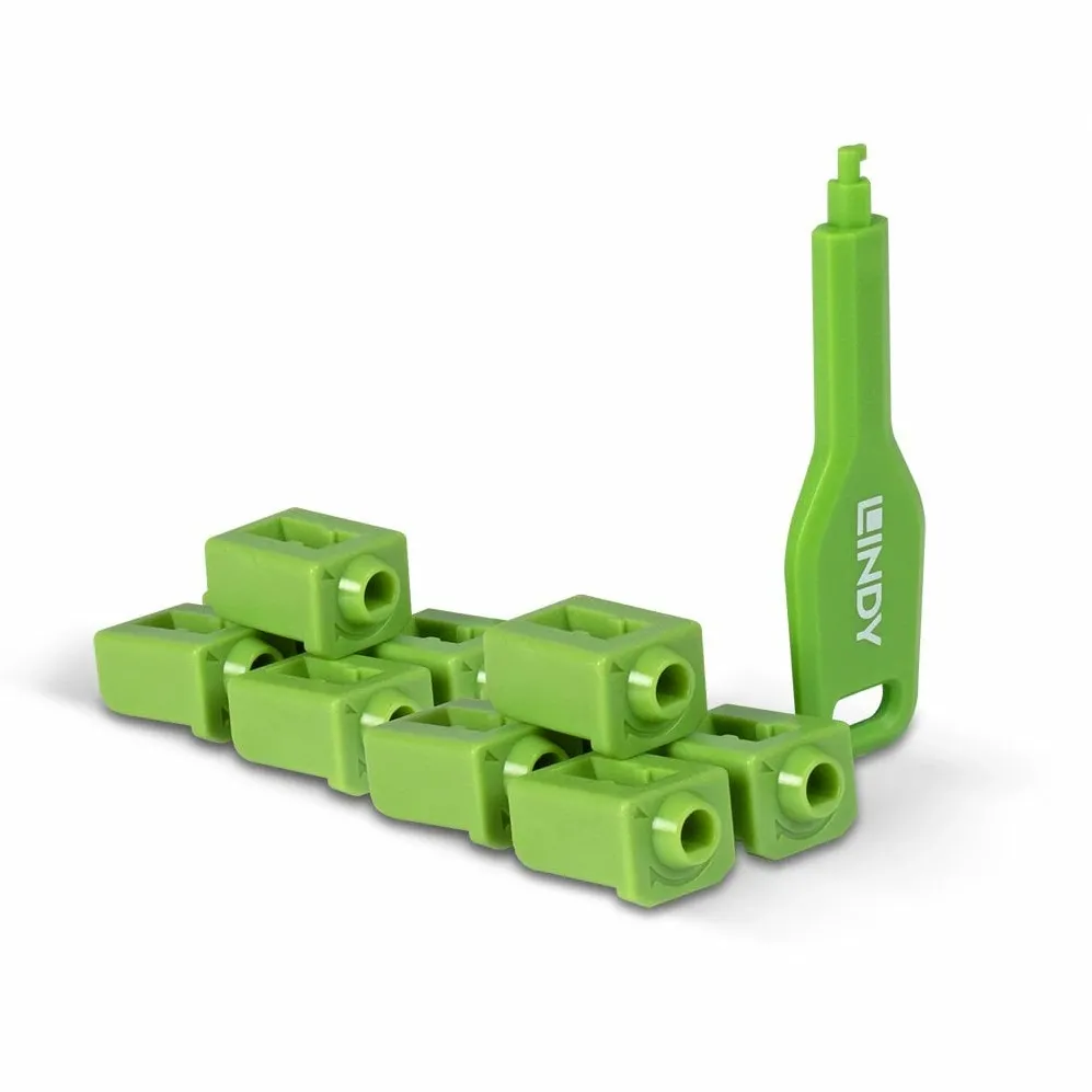 Accesoriu Laptop Lindy SFP Port Schlösser grün, 10 Stck + 1 Schlüssel