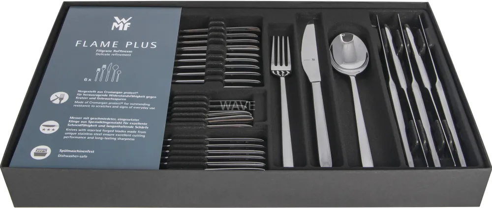 WMF Flame Plus Cutlery Set 30-Piece, Cromargan protect