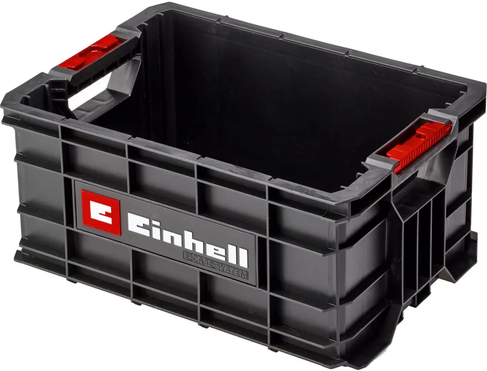 Cutie Einhell E-Case max 90 kg, stivuibila, blocabila, compatibila cu sistemul Einhell E-Case, depozitare si transport de scule si accesorii