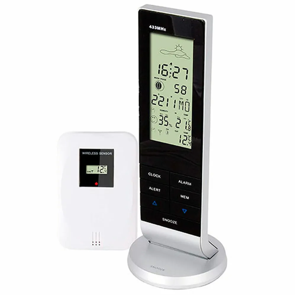 Alecto WS-1150 Wetterstation mit Funksensor Schwarz/Silber