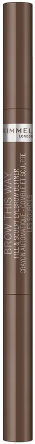 Creion pentru sprancene automatic Rimmel Brow this Way 2-in-1 002 Medium brown, 0.25 g