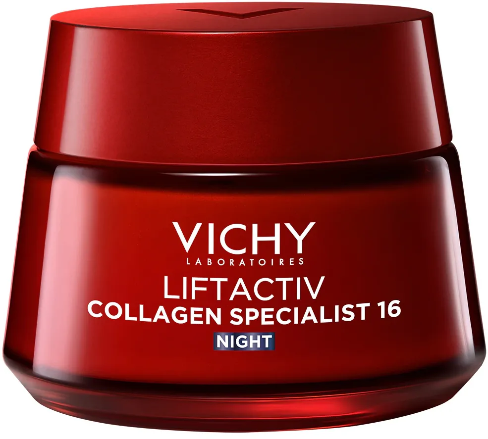 Crema de noapte antirid Vichy LIFTACTIV Collagen Specialist pentru toate tipurile de ten, cu peptide pro-colagen, 50 ml