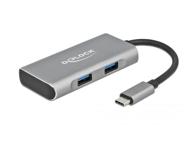 DELOCK HUB USB 3.2Gen2 Typ-C 2xTyp-A Bu 2xTyp-C Bu extern