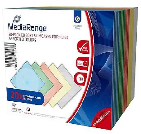 MediaRange CD Leerbox 20pcs Soft-SlimCase color (5x4) retail