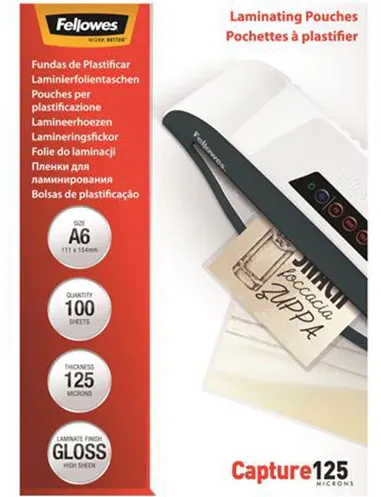 Fellowes Laminierfolie Capture A6 125Mikron glänzend 100P