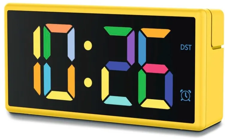 ibiza digital alarm clock yellow