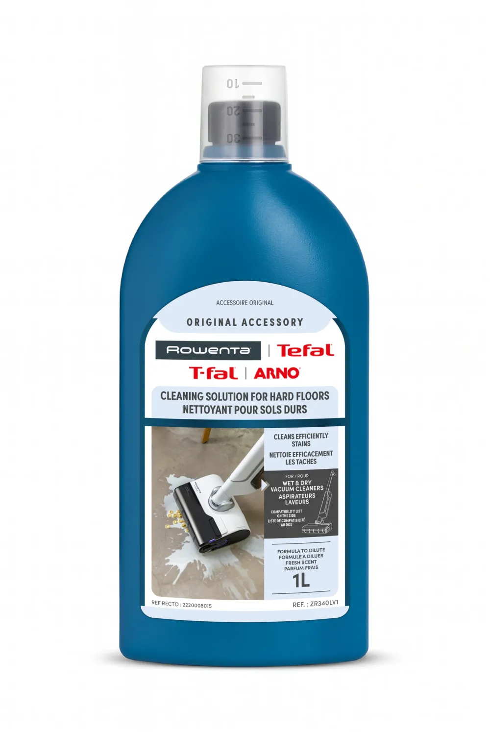 Detergent lichid Rowenta ZR340LV1 pentru podele dure, 1 litru, compatibil cu aspiratoarele cu spalare Rowenta X-Clean 2/4/5/7/10