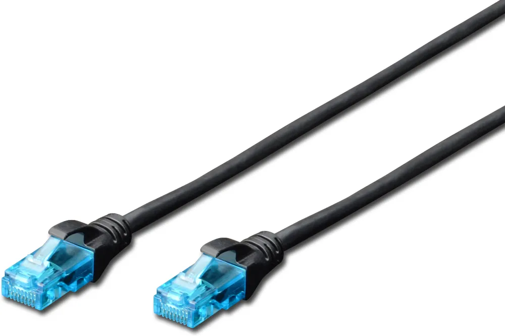 Patch cord U/UTP kat.5e PVC 1m black