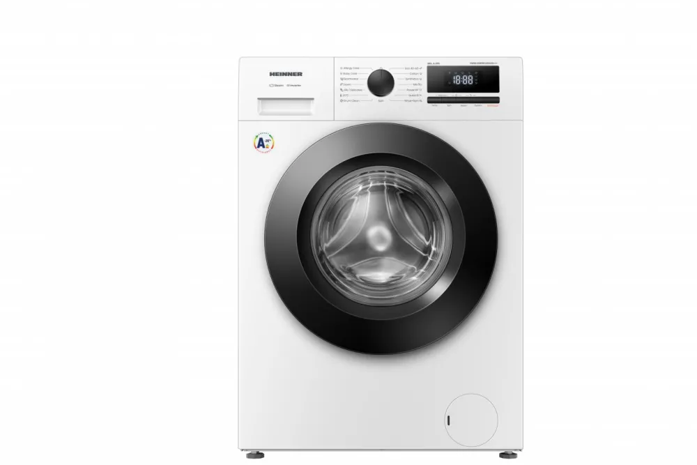 Masina de spalat rufe Heinner HWM-HME8014IVA20+++, 8 kg, 1400 rpm, Clasa A-20%, Motor inverter, 15 programe Display digital, 15 programe, Program allergy steam, Program baby steam care, Functie adaugare rufe, Blocare acces copii, Alb