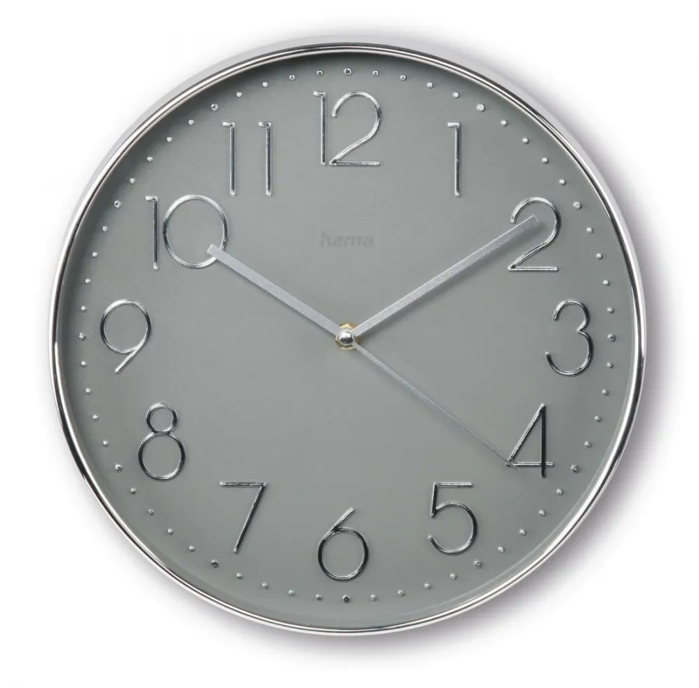 corsica wall clock 30cm silver/grey