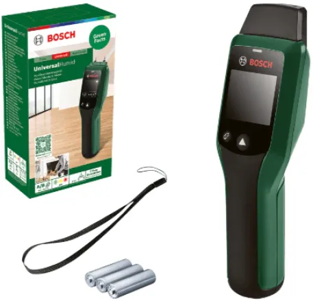 Higrometru pentru lemn Bosch Universal Humid 0603688001, ± 1% precizie masurare, 1.5 V LR03 (AAA)