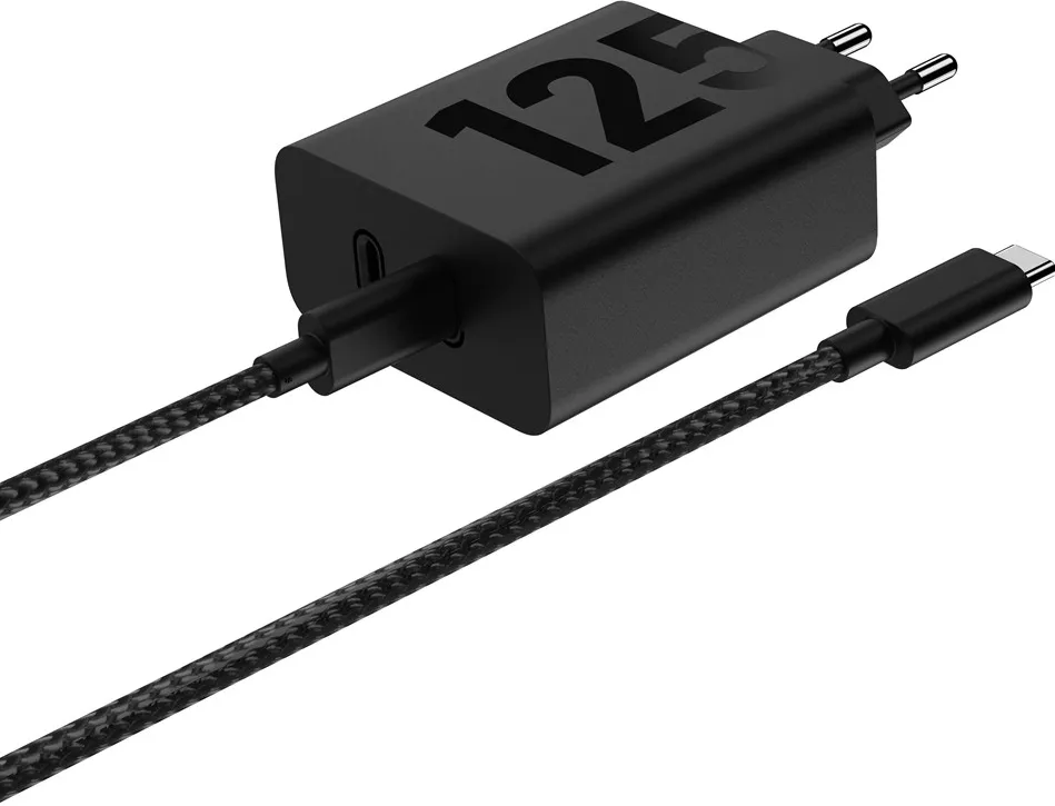 Incarcator retea TurboPower 125W Duo Charger GaN, 2 x USB Type-C (PD), inclus cablu USB Type-C (6.5A), Negru