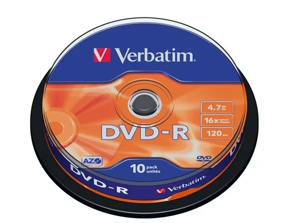 Verbatim DVD-R 16X 10PK SPIND MATT SIV