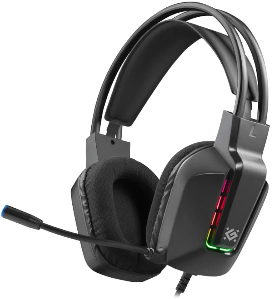 Wired headphones with microphone gothic black