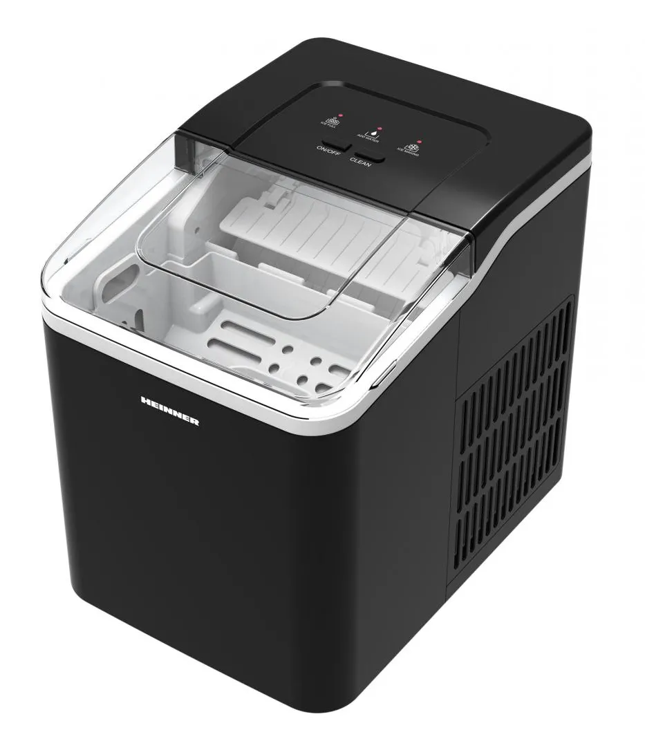 Masina de facut cuburi de gheata Heinner Juneau HIM-120BK, Capacitate 12kg/24h, Capacitate rezervor apa 1.5 l, 120 W, Negru