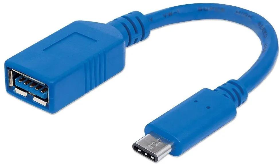 Cablu MANHATTAN Cablu USB 3.1 Gen1, tip C/Tip A M/F 15cm albastru