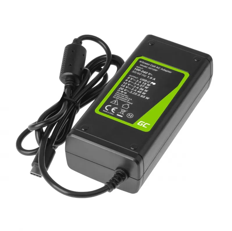 Charger, AC adapter USB-C 65W 5/9/12/15/20V